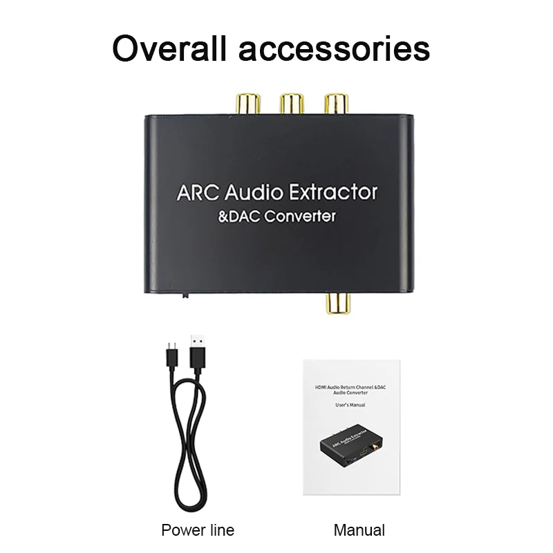 ARC Audio Extractor DAC Converter, HDMI-Compatible ARC, SPDIF/Optical/Coaxial to 3.5mm Stereo Left/Right Jacks, Designed for TVs