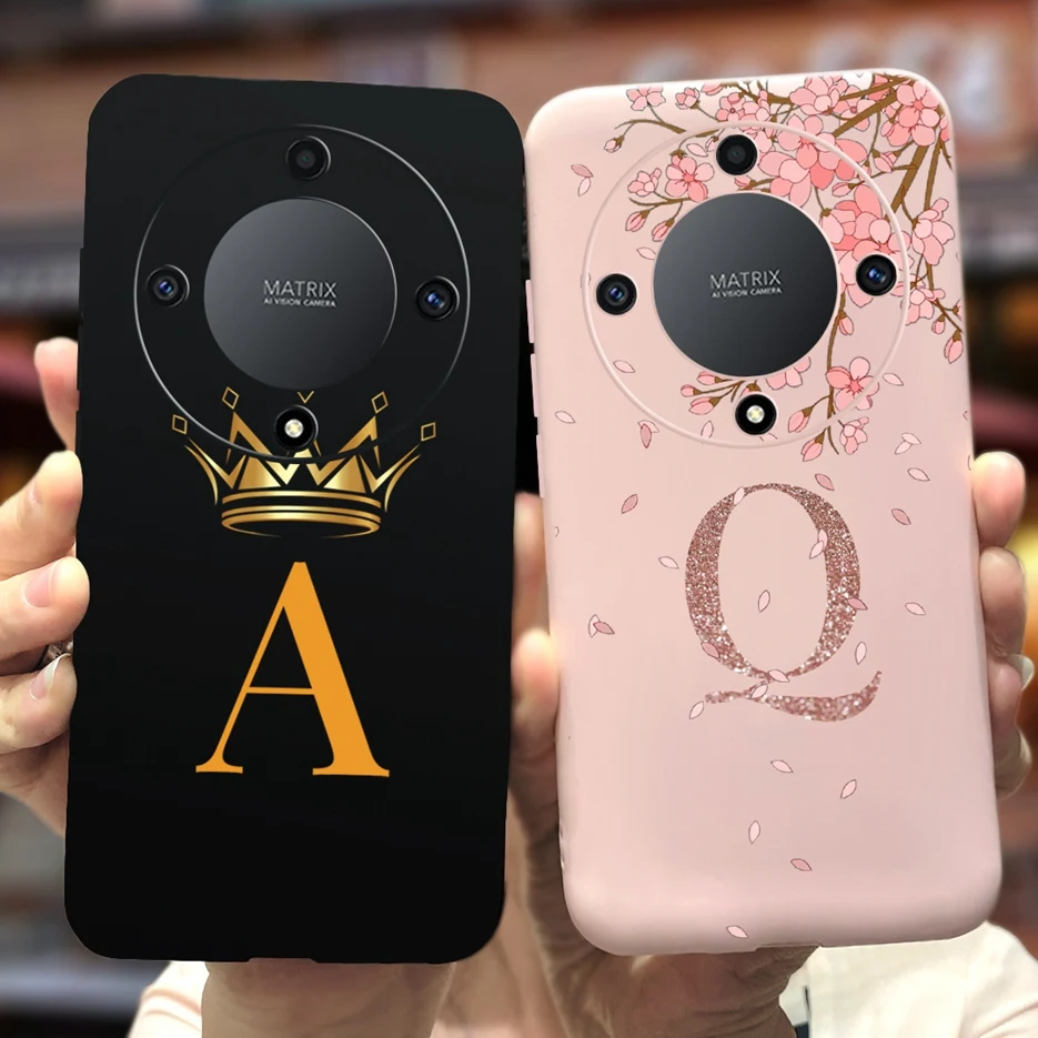 For Honor X9b 5G Case Cute 26 Couple Letters Cover Soft Silicone Phone Case For Honor X9b X 9b HonorX9b Back Cover 6.78'' Bumper