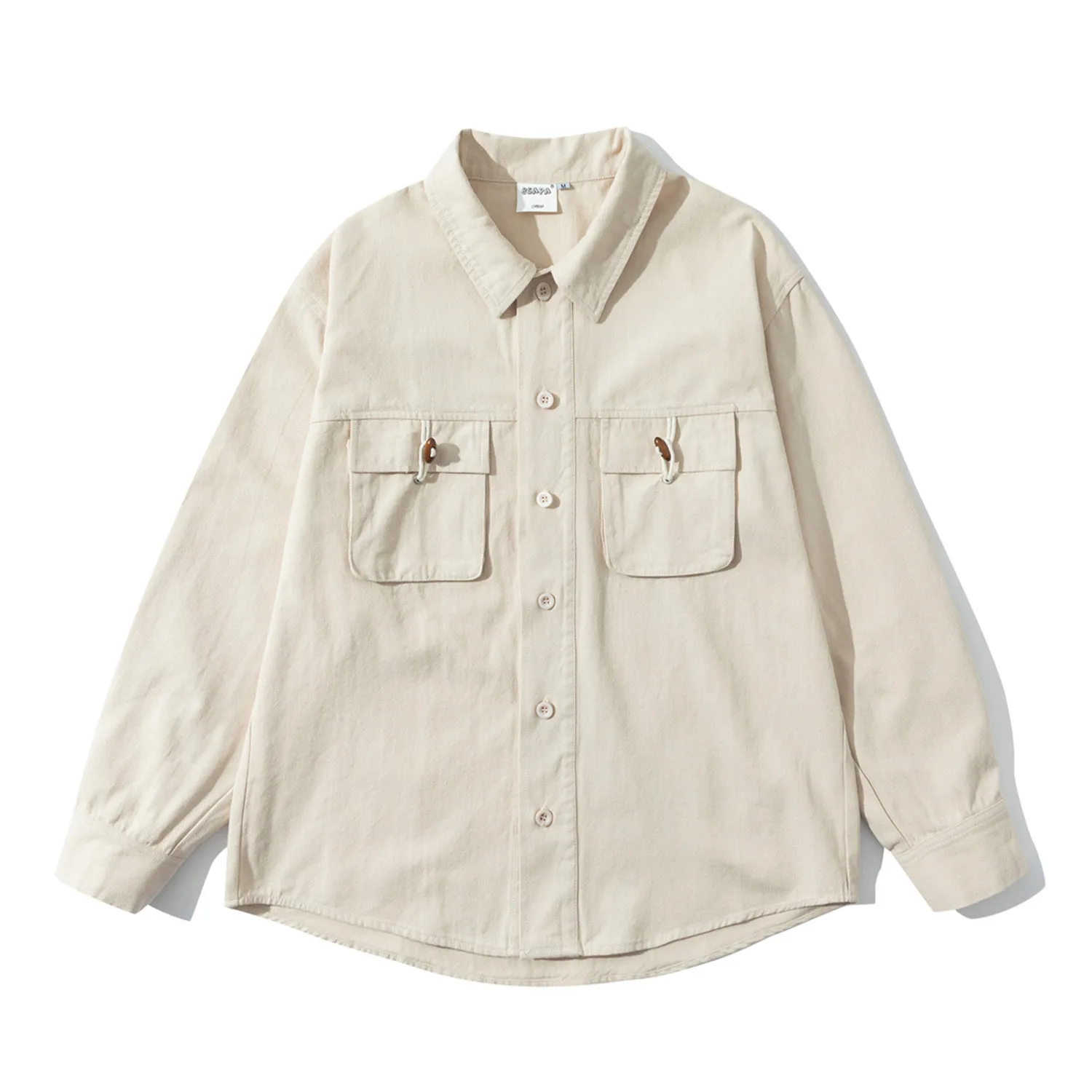 New Streetwear Amekaji Vintage Cotton Cargo Shirts Men Loose Casual Long Sleeve Student Fashion Oversize Shirts Man Clothing