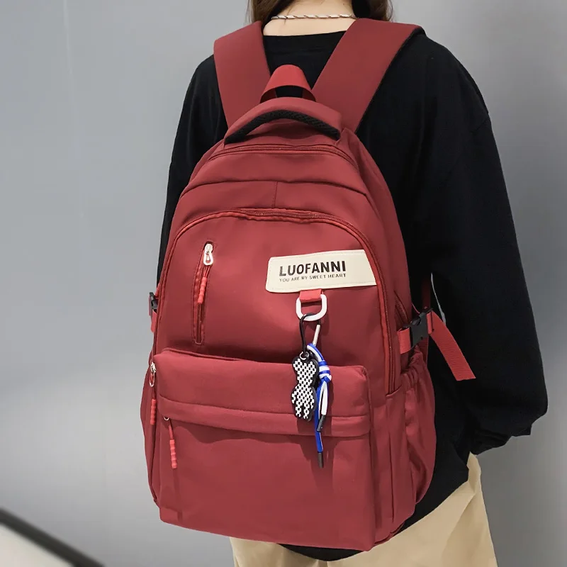 Girl Red High Capacity Waterproof College Backpack Cool Women Men Nylon Fashion Book School Bag Ladies Male Travel Female Laptop