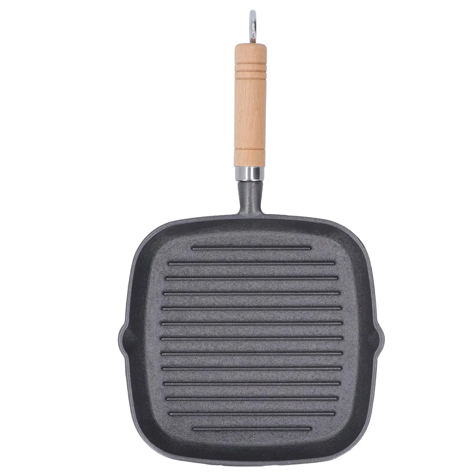 

Frying Grill Pan Non-Stick Heat Resistant Wooden Handle Large Capacity for restaurant for bacon for onion