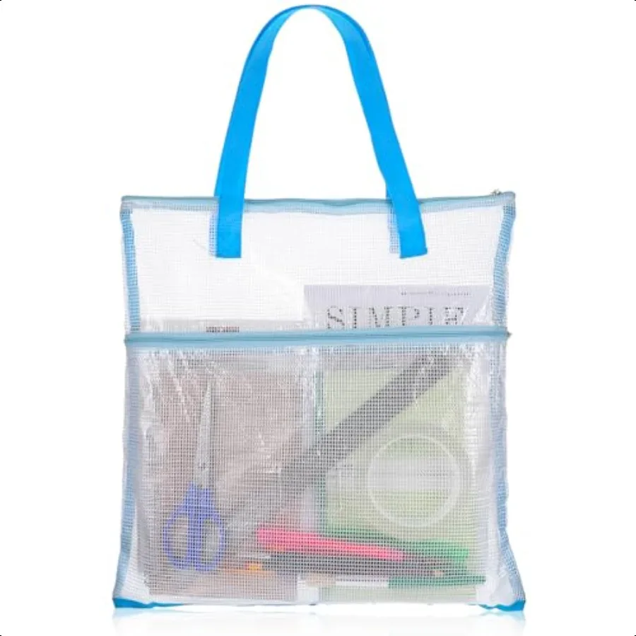 

Heclia Clear Project Bags for Quilting with Zipper 1pc Aesh Sewing Storage Bag with Handle Large Knitting Craft Bag Organizer T
