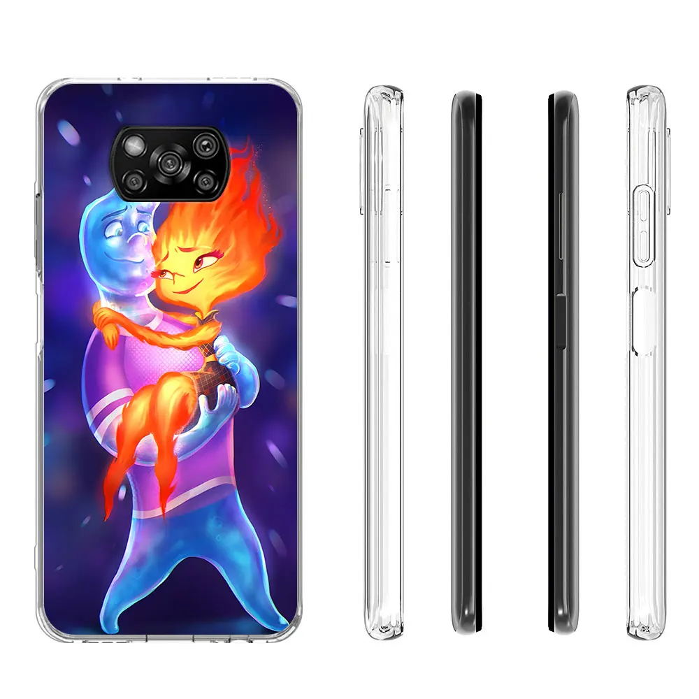 Cartoon Disney Elemental Case for Xiaomi Poco X6 M5s F3 X3 F4 F5 M4 X4 X5 Pocophone F1 F2 M3 Pro M5 Soft Transparent Phone Cover