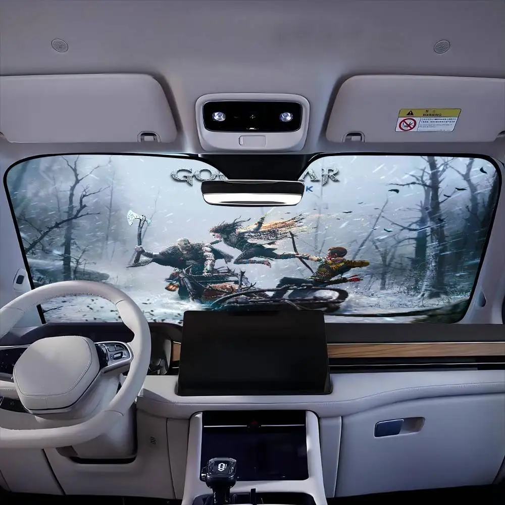 

Game G-God Of War Car SunShade Windshield Sun Shade Personalized Picture Block UV Rays Visor Protector