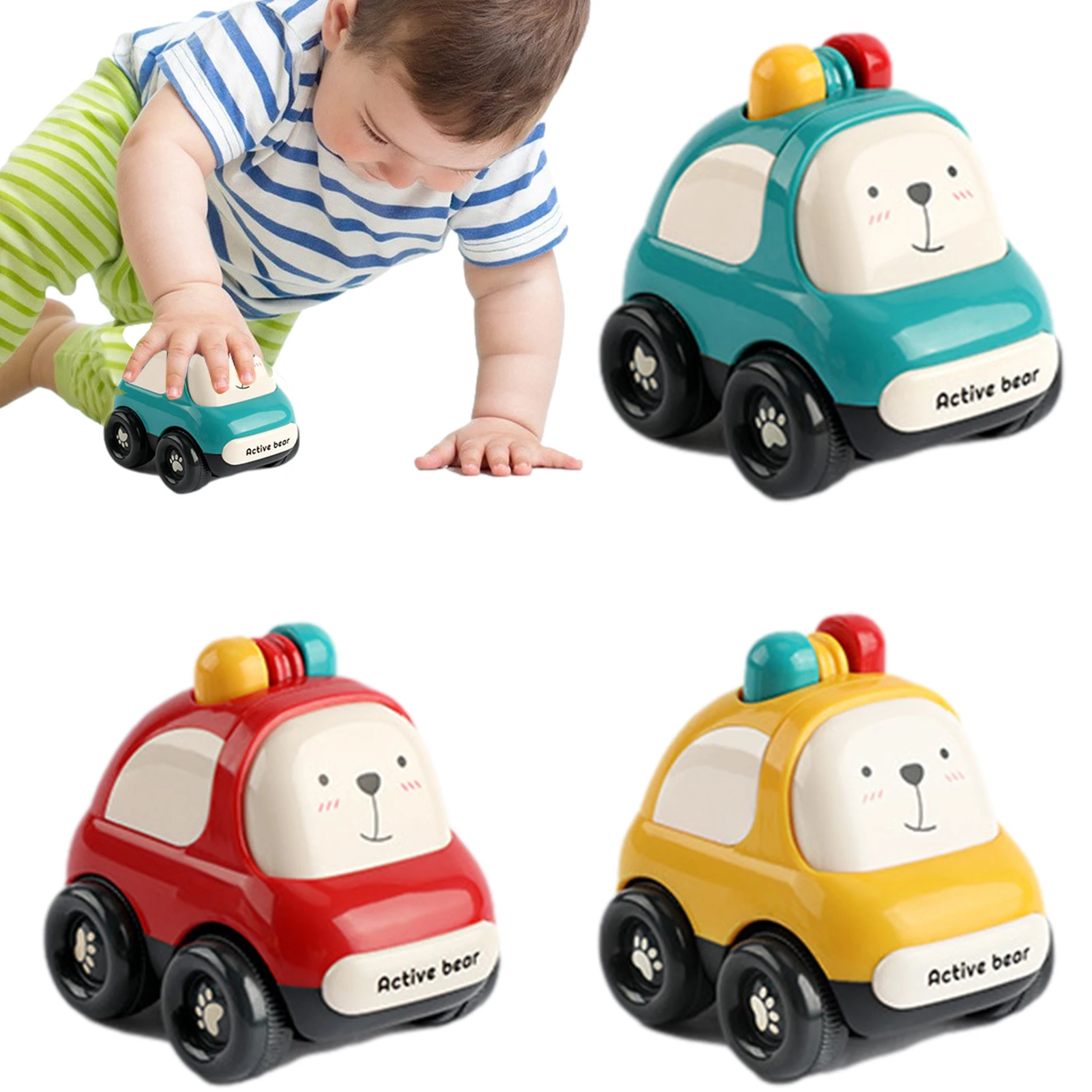 Two-Way Inertia Car Toy Early Educational Friction Powered Cars Toddler Toy Car Model For Boy 1-3 Years Old