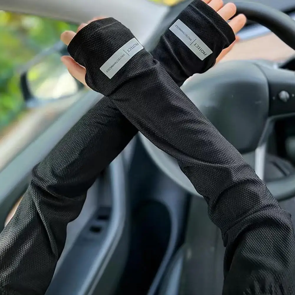 UV Cooling Arm Sleeves For Men Women With Neck Gaiter Sun Protection Ice Fabric Arm Sleeves Face Mask For Summer Sports Driving