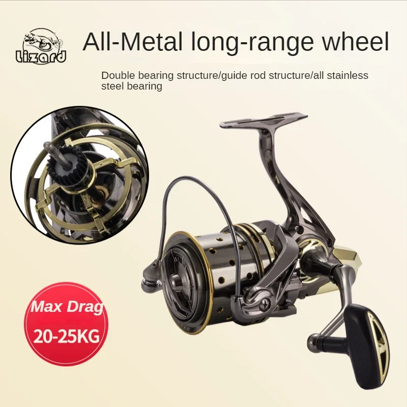 

Lizard Fish Reels Max Drag 20-25kg Seawater Resistant Full Metal Stainless Steel Bearing Sea Fishing Reels Sea Rod Fishing Reels