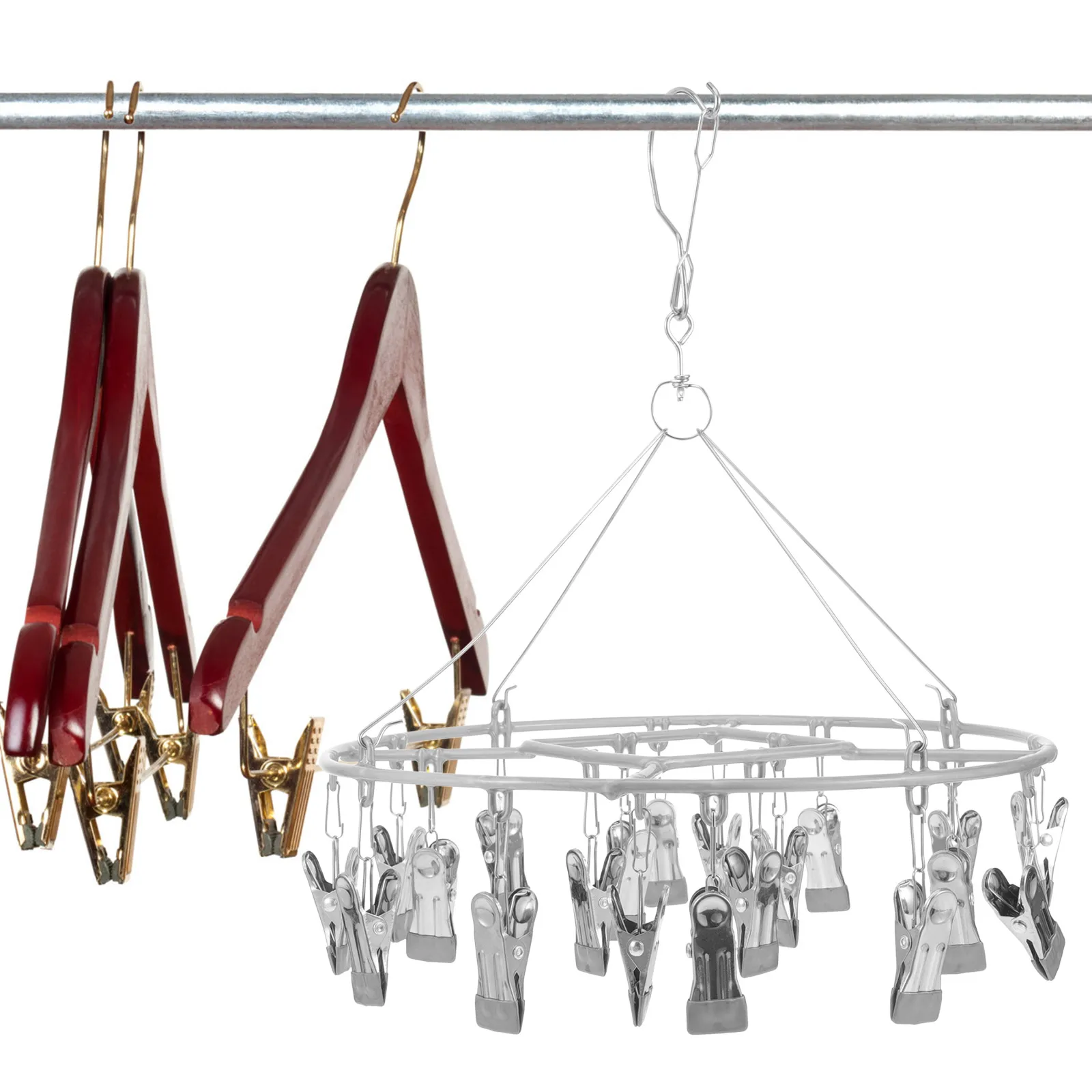 

Stainless Steel Sock Hanger Drying Rack Windproof Clothes Organizer Space Saving Laundry Rack For Socks Pants Underwear