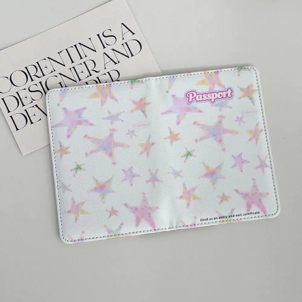 Cute PU Leather Passport Holder Ultra-thin Cartoon Passport Bag Portable Multi-function Credit Card Wallet