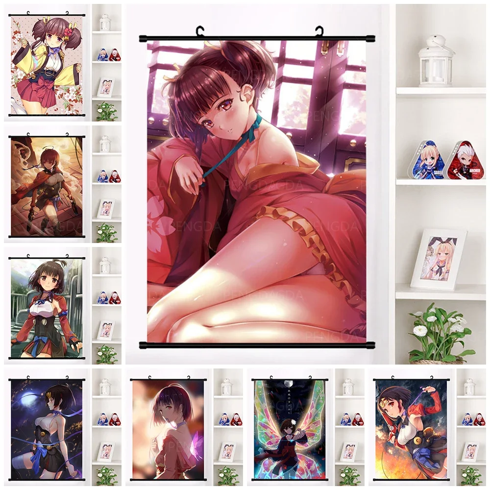 

Настенные художественные картины с японской анимацией, настенный плакат, пластиковый свиток, подвесная живопись, холст, мультяшный принт, домашний декор, гостиная