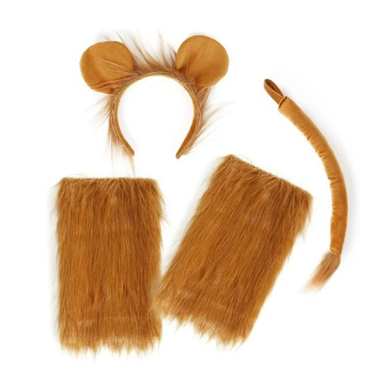 652f olifant/koe/hond/leeuw/ezel-costumes set oren hoofdband staart boog neu handschoenen voor kinderen Halloween kerstdier