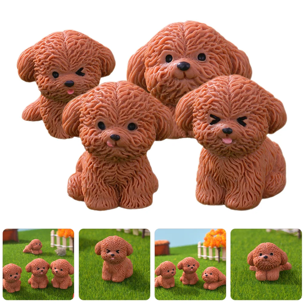 

8 Pcs Micro Landscape Decoration Puppy Figurine Mini Cute Resin Dog Statue Animal Figurines