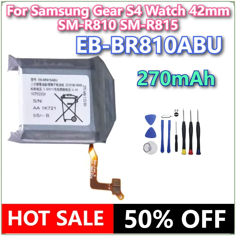 

Brand New EB-BR810ABU 270mAh watch Battery For Samsung Gear S4 Watch 42mm SM-R810 SM-R815 Batteries + Tools