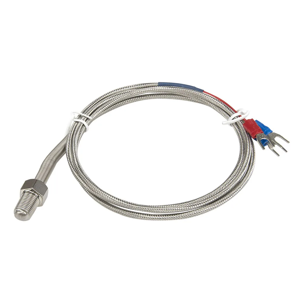 FTARP09 PT100 type 1m metal braided cable 0mm probe length (not include screw thread length) RTD temperature sensor