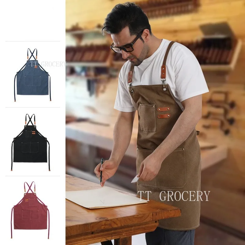 

Fashion Thickening Apron Fashion Waterproof Apron For Man/Women Kitchen Apron For Grill Restaurant Work Uniform Gardening