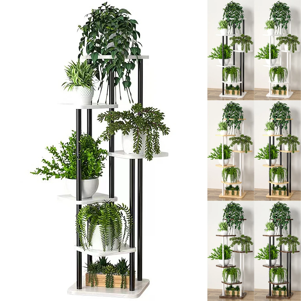 

Plant Stand and Flower Stand Wooden Shelf 4/5/6 Tiers Display Stand Storage Shelf Pot Rack Organizer Shelves Garden Decoration