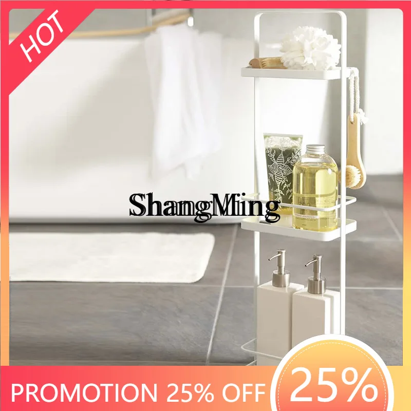 

FG bathroom organizer toilet living room drain storage rack modern simple floor dustproof three-layer storage storage