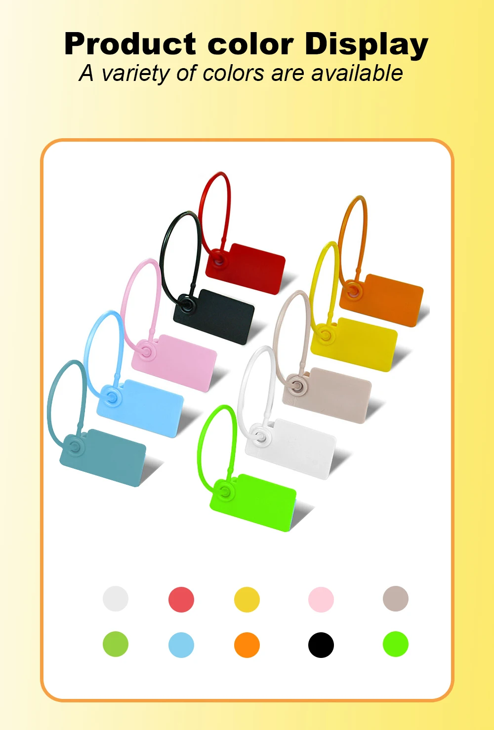100 Stück Kunden spezifisches Hänge-Tag-Kunststoff-Einweg-Kleidungs stück Preis Markenlogo-Geschenk-Einzelhandels-Sicherheits etiketten für Schuhe und Taschen 160mm – Detail 6