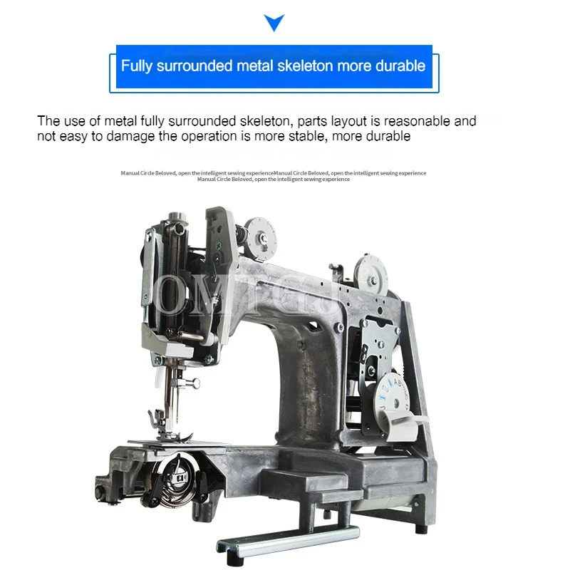 Máquina de coser de alta resistencia, herramienta eléctrica multifuncional de 220V, 60W, 8 puntadas integradas, marco de Metal, doble aguja