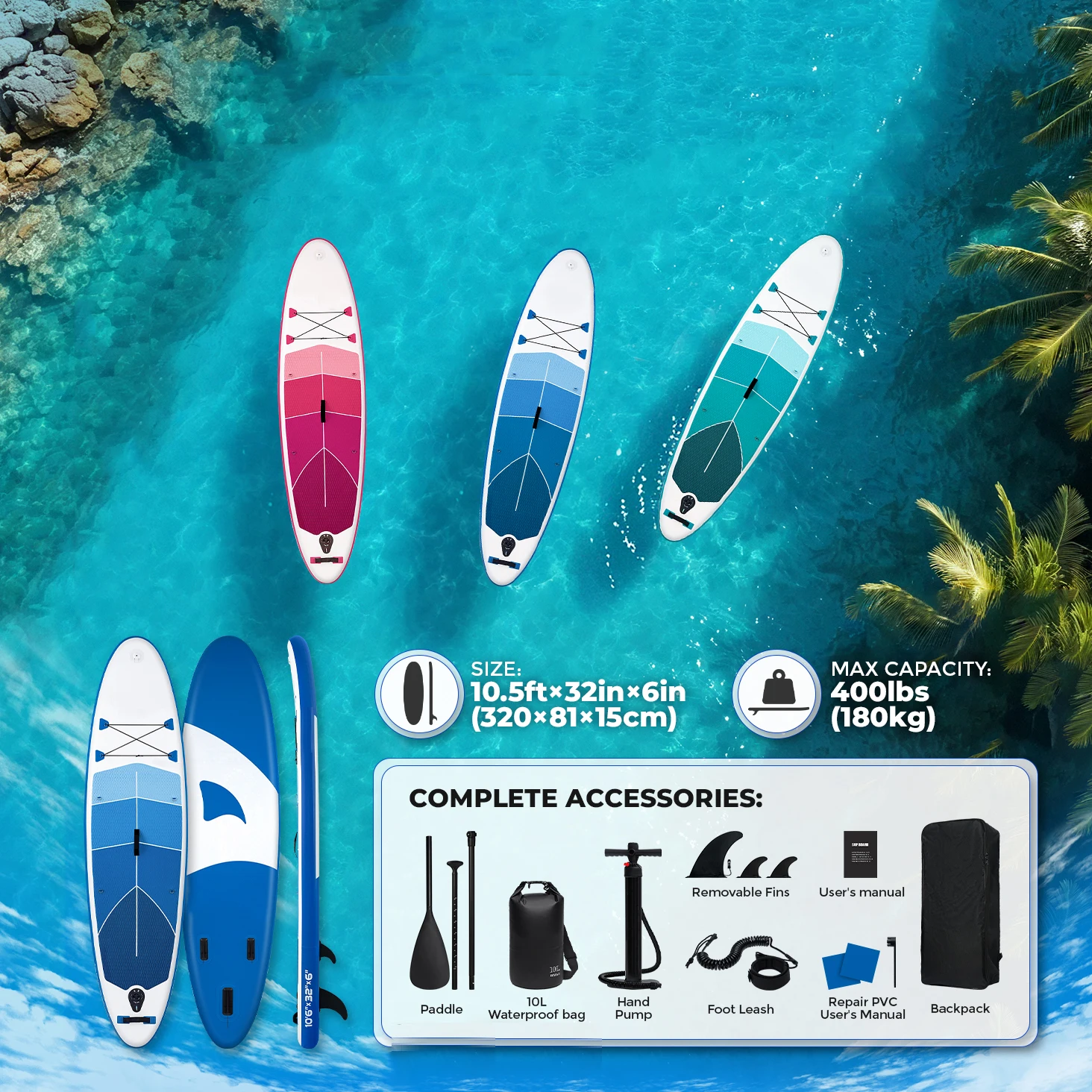 Hot Sale Heavy Duty Water Sport Inflatable Stand Up Paddle Board