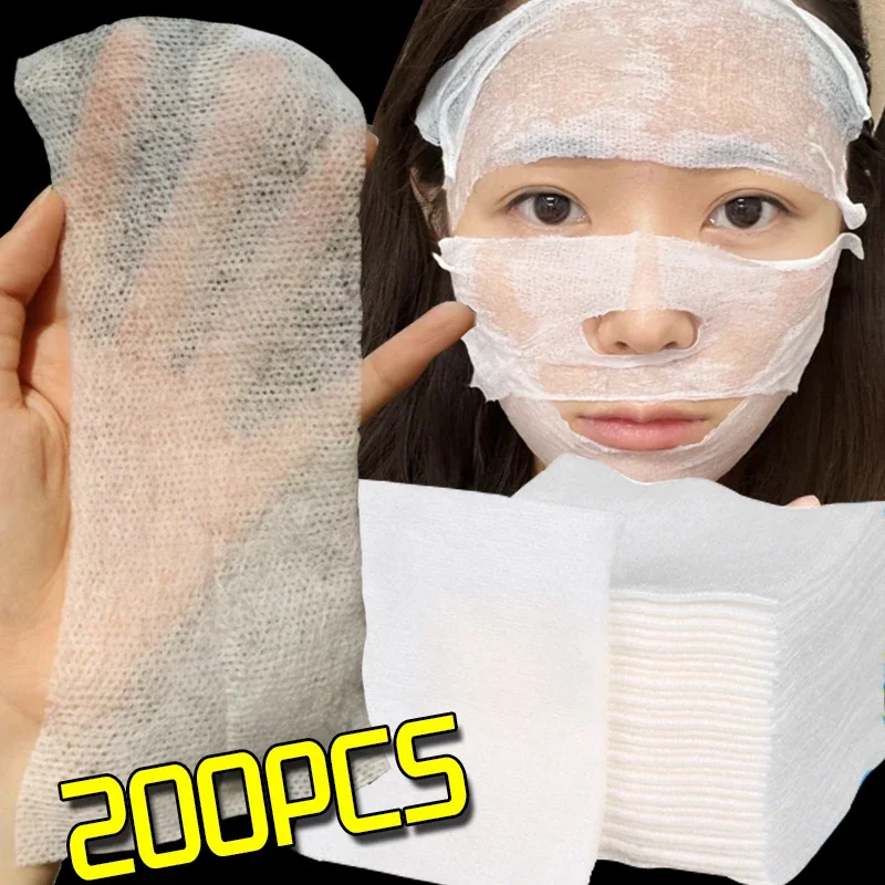 200Pieces Soft Stretchable Cotton Pads Disposable Elasticity Wet Makeup Pads Hydrating Cotton Wipe Cleaning Makeup Removal Pads