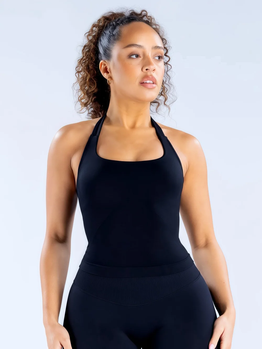 Gym Sport Top Dames Naadloze Yoga Tank Longline Strappy Top Open Rug Bh Sportkleding Gymkleding Hardlopen Workout Halter - afbeelding 2