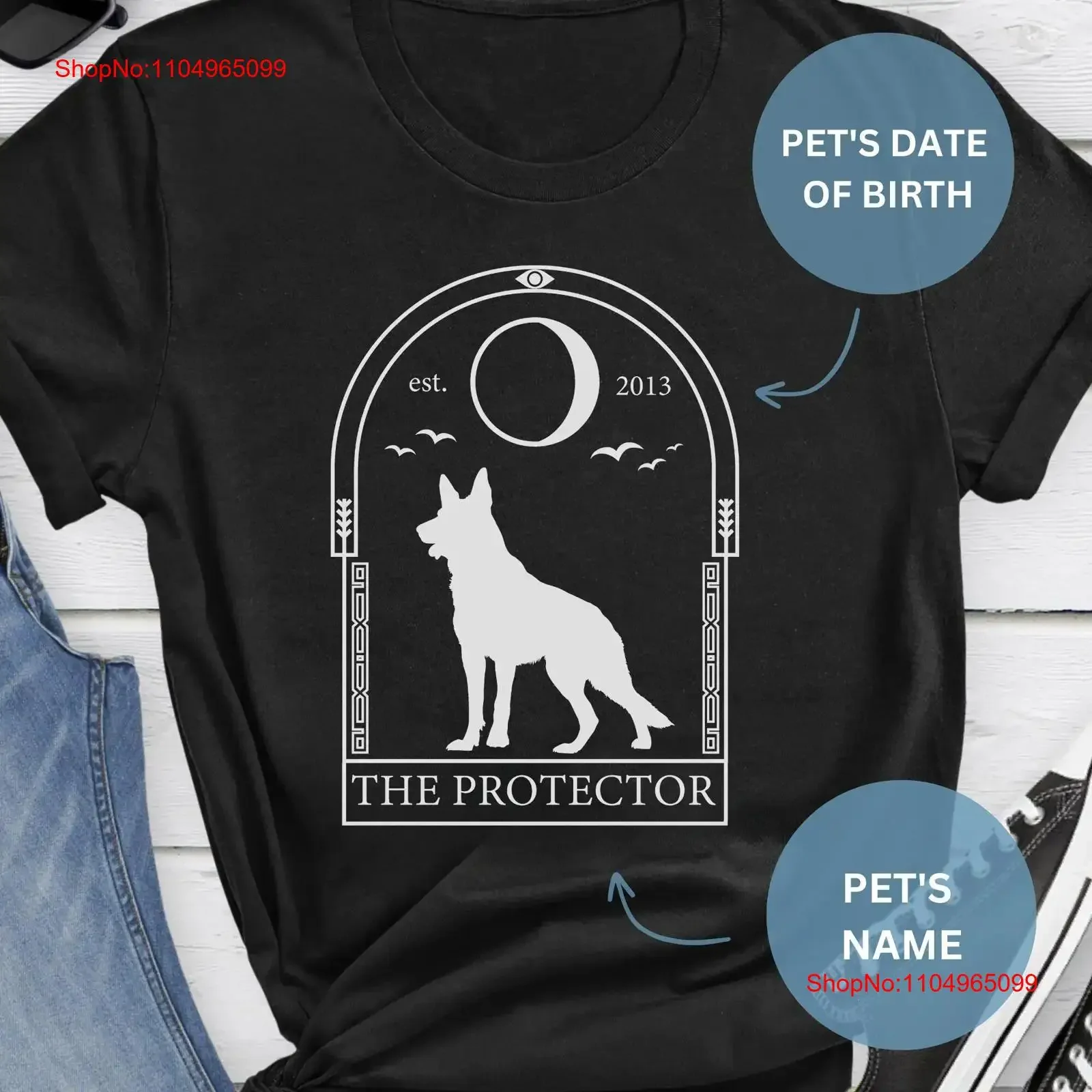 

German Shepherd TaroT T Shirt for Owner Dog Lover Mom Silhouette vintage Washed Comfortable Unisex fashion Soft Casual Stylish