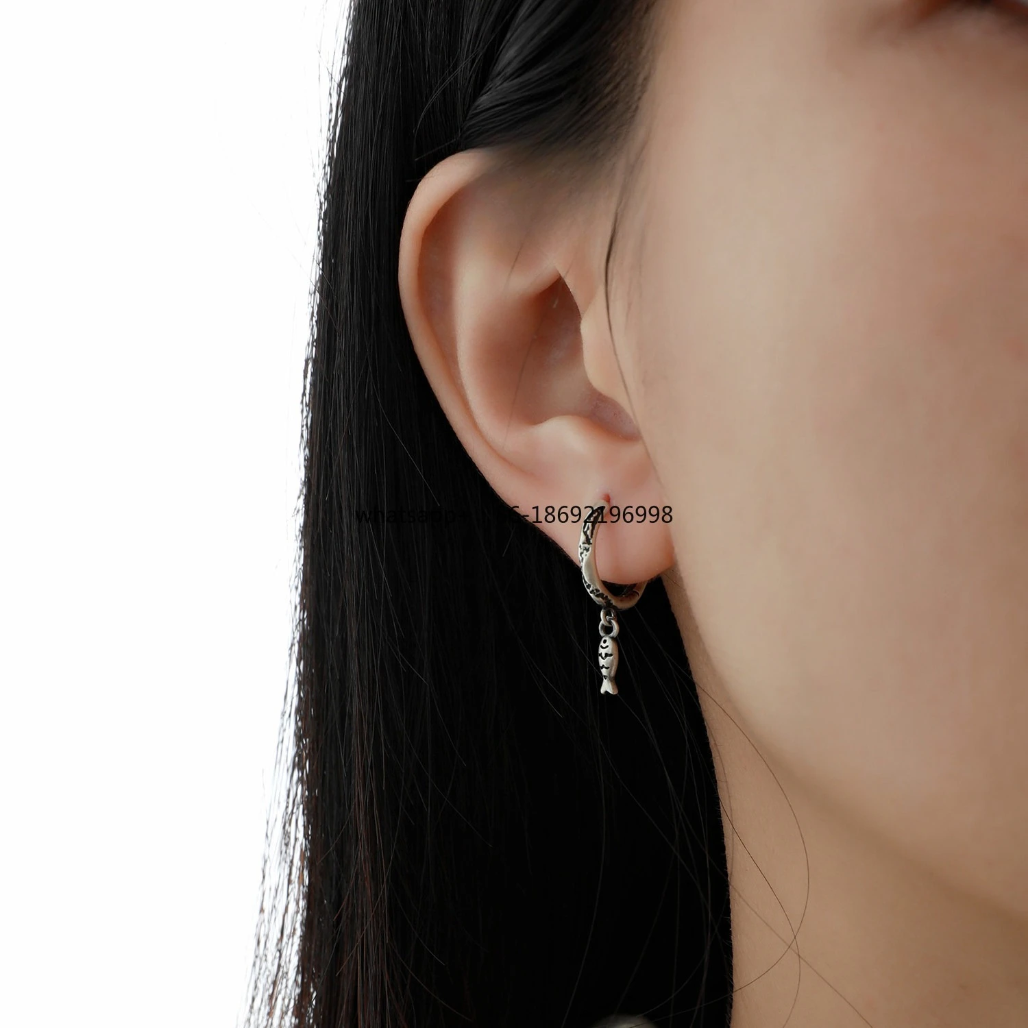 S925 Whole Body Sterling Silver Handmade Anti-allergic Sleep Wash Earrings Small Ear Buckles
