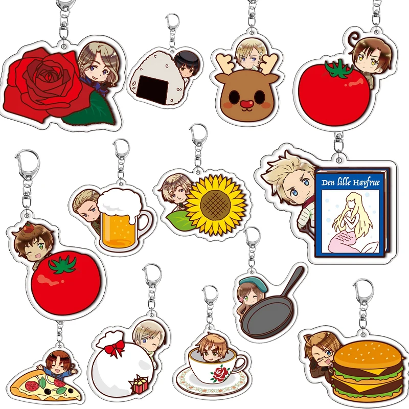 

Креативный Ludwig Beilschmidt томат пицца пиво рисовый шарик узор аниме мультфильм акриловый брелок орнамент женские аксессуары Шарм