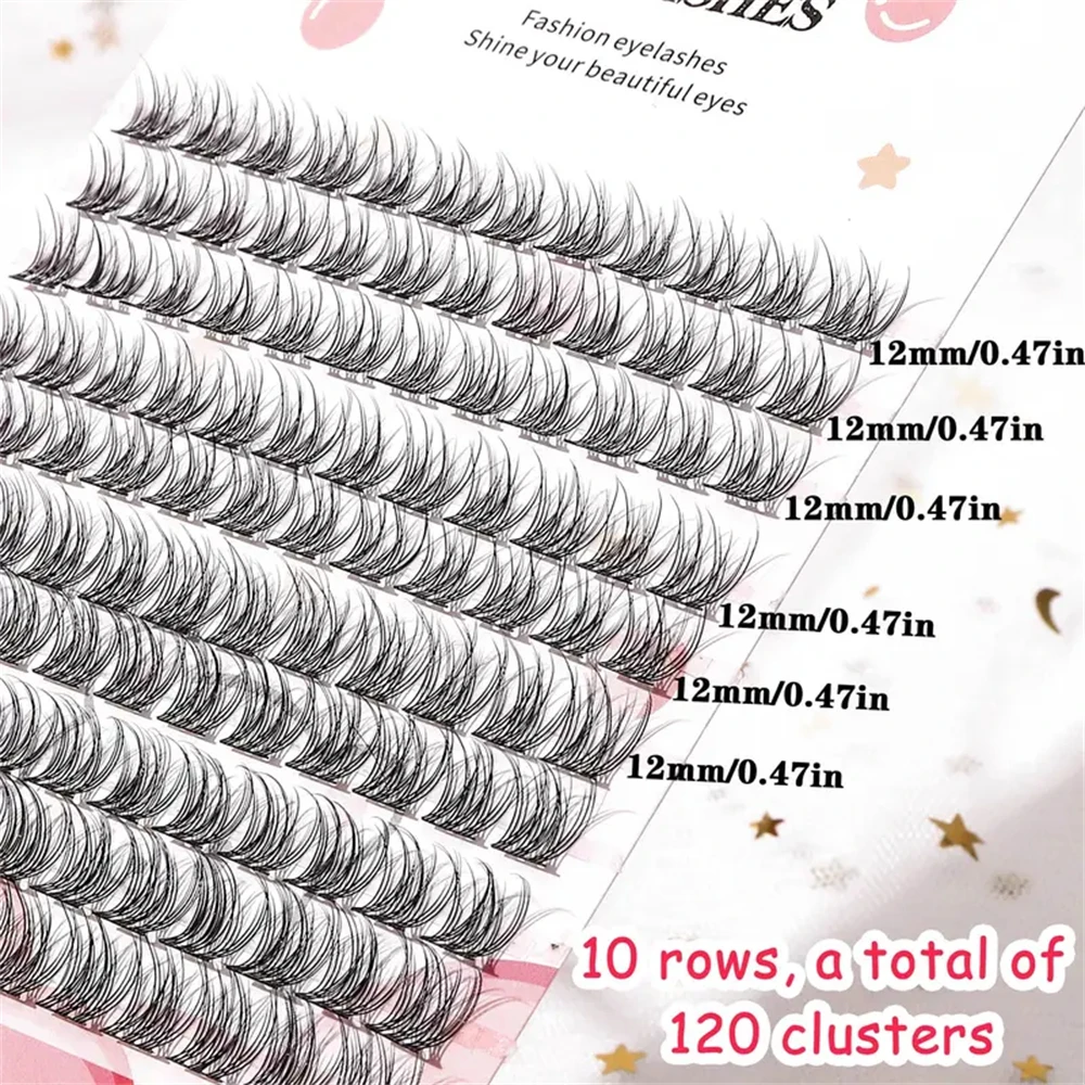 120 Stück künstliche Wimpern, natürlicher Look im Cartoon-Stil, dicht und flauschig, gekreuztes Design für realistische Bündel, ideal für Anfänger – Detail 6