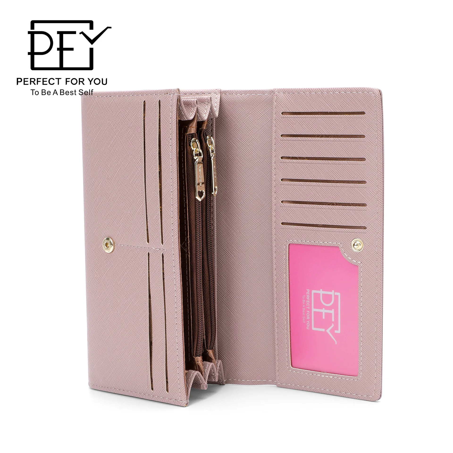 Dompet flip cover wanita, resleting panjang berkapasitas besar, penyimpanan ponsel, dompet tas genggam berkapasitas besar