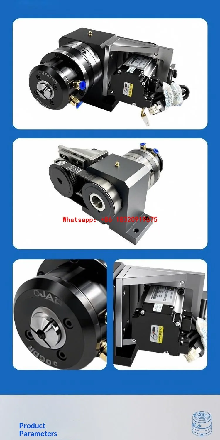 Cyclmotion CNC JAC-15+DR25 Compact Pneumatic Rotary Chuck with Integrated Spindle Precision Hollow Automation Workholding