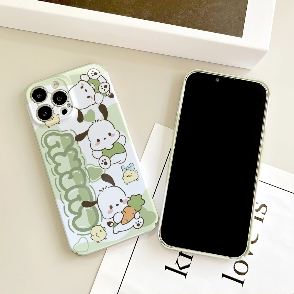 MINISO P-Pochacco Cute Dog Phone Case For Samsung S23 22 21 Fe Ultra Plus A04 33 5G All-inclusive Glossy Hard Cover Film Shell