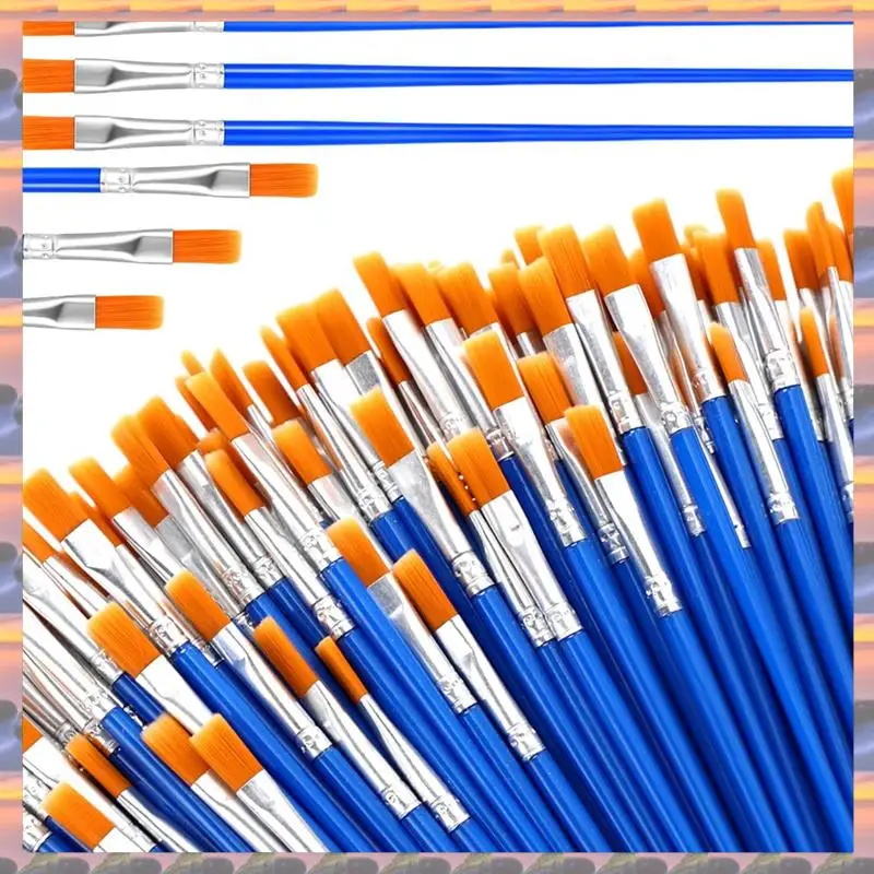 (تخفيضات سريعة) 500 قطعة من فرش الطلاء المسطحة للحرف اليدوية في الفصول الدراسية لوحة زيتية من الأكريليك لوحة ألوان مائية لوحة قماشية للوجه