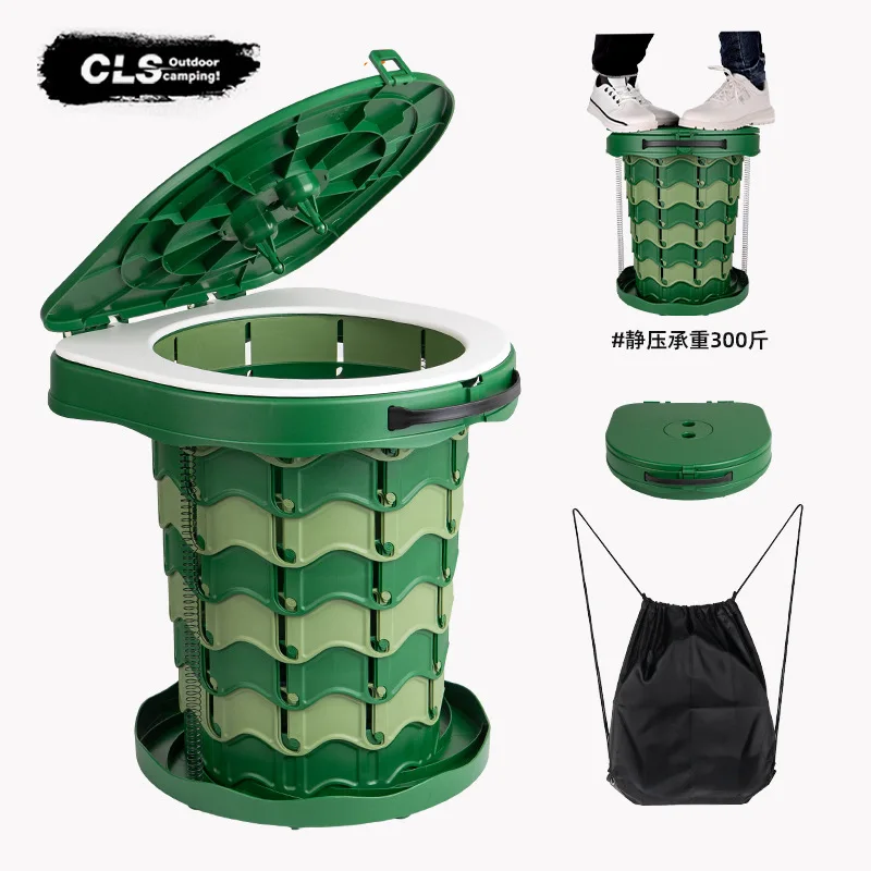 2025 Upgraded Collapsible Stool Portable Folding Stool for Adults Retractable Foldable Telescopic Seat Camping Chair or Footrest