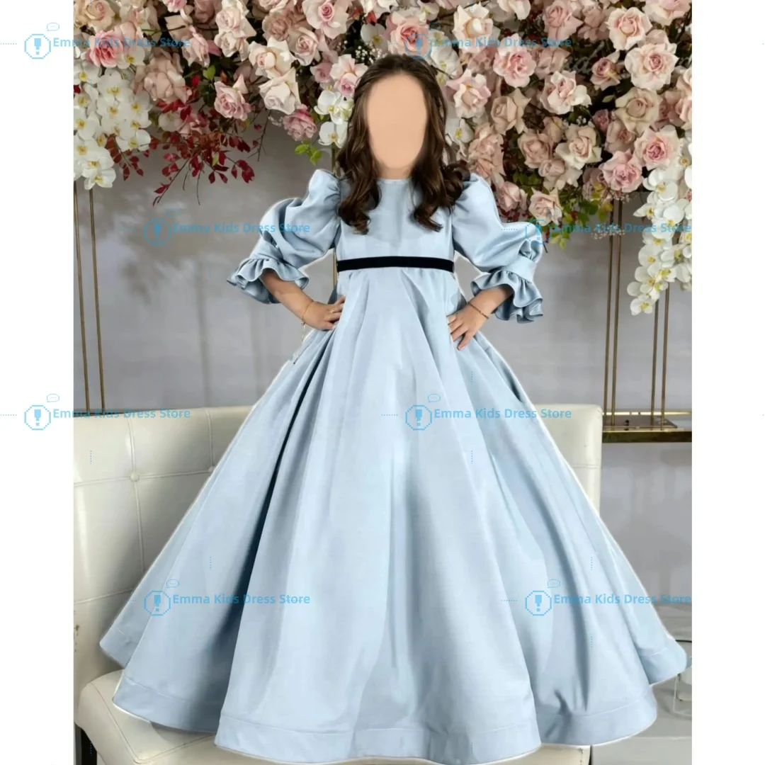 Flower Girl Dress for  White  Tulle Sleeveless Children's Birthday Party  First Wedding Communion Evening Dress