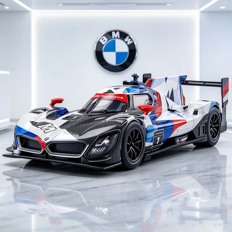 1:24 BMW M Hybrid V8 Super Racing Alloy Car Model Sound and Light Children's Toy Collectibles Birthday gift