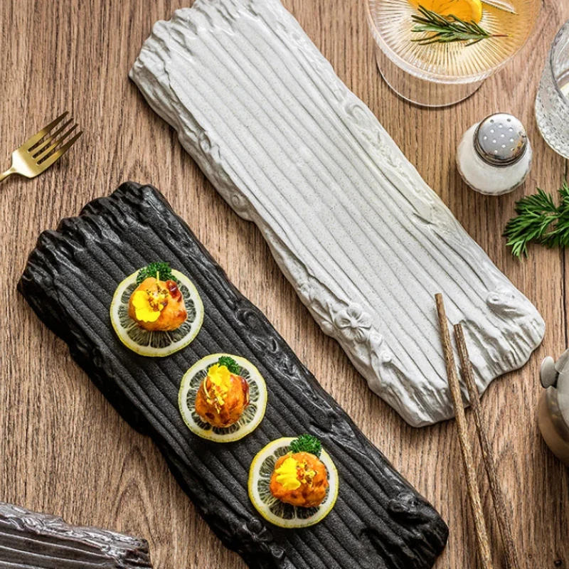 Plato de cena de tiras: platos de sushi y postre con plato Dim Sum, plato de Sashimi y platos de carne occidentales para bandejas de aperitivos y fruta Di