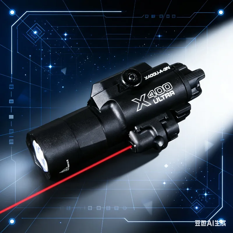 2-in-1 X400U عالية الكثافة مصباح يدوي مؤشر ليزر يناسب 20 مللي متر لعبة السكك الحديدية Airsoft البنادق الصيد CS مباريات الألعاب باستثناء البطارية #1