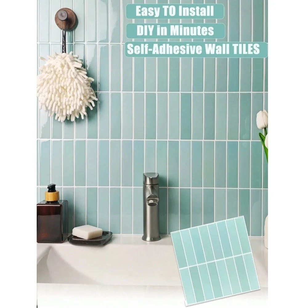 Durable Self Adhesive Tile Sticker PVC 2D Print Wall Decal Oil Proof Water Proof Vinyl Sheet For Kitchen Backsplash