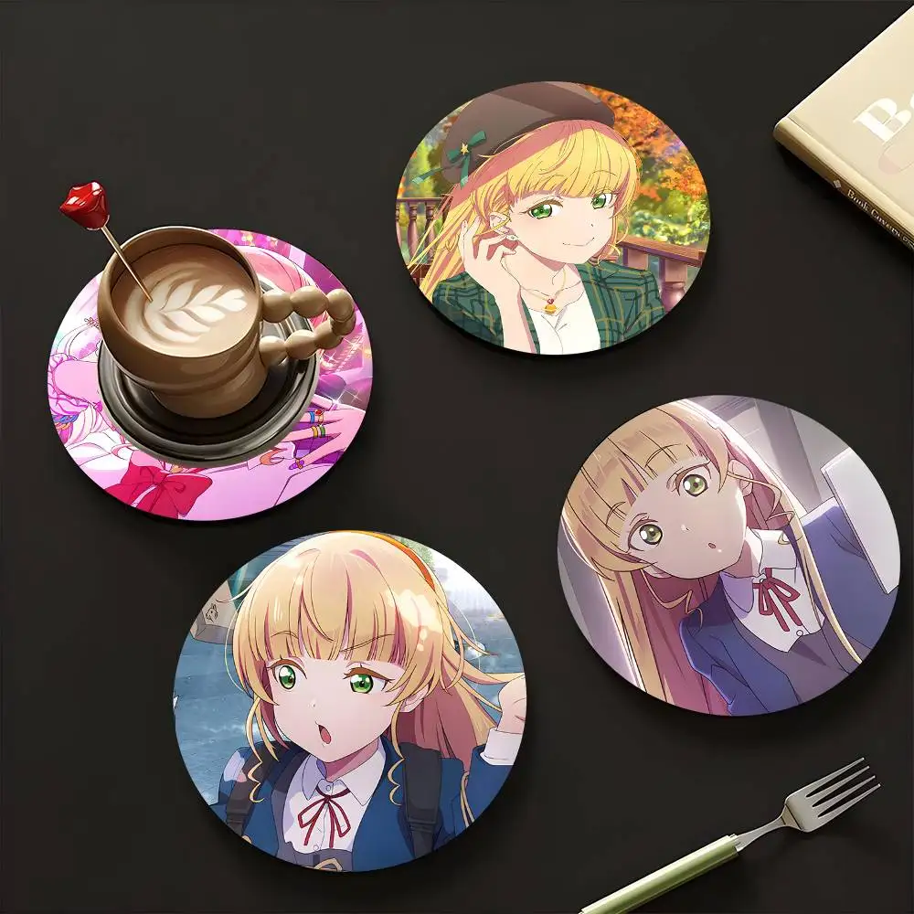 1pc Sumire Heanna Anime Characters Wooden Coaster Colour Printing Cup Mat Home Desk Decoration Gifts