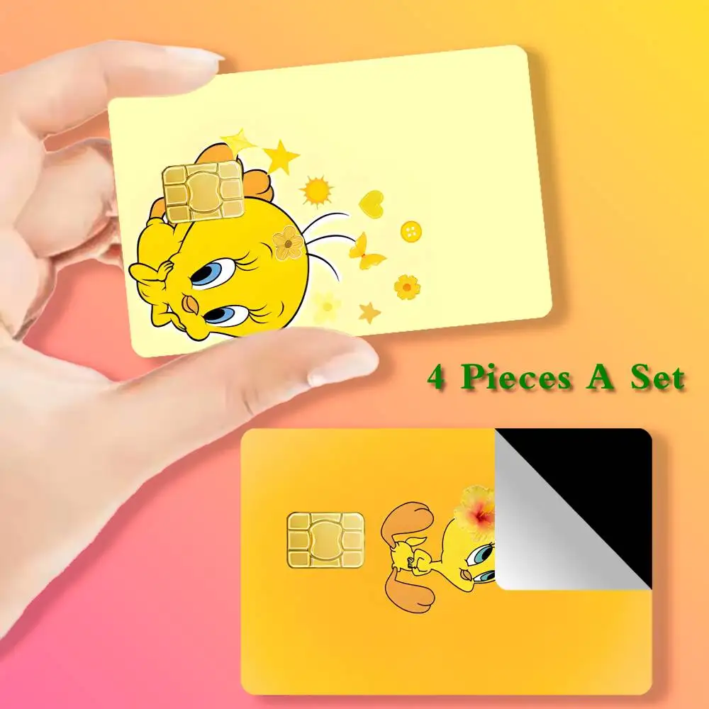 

Yellow Cartoon T-Tweetys Bird Card Stickers Cover Film Sticker for Debit Credit Bank Card Waterproof