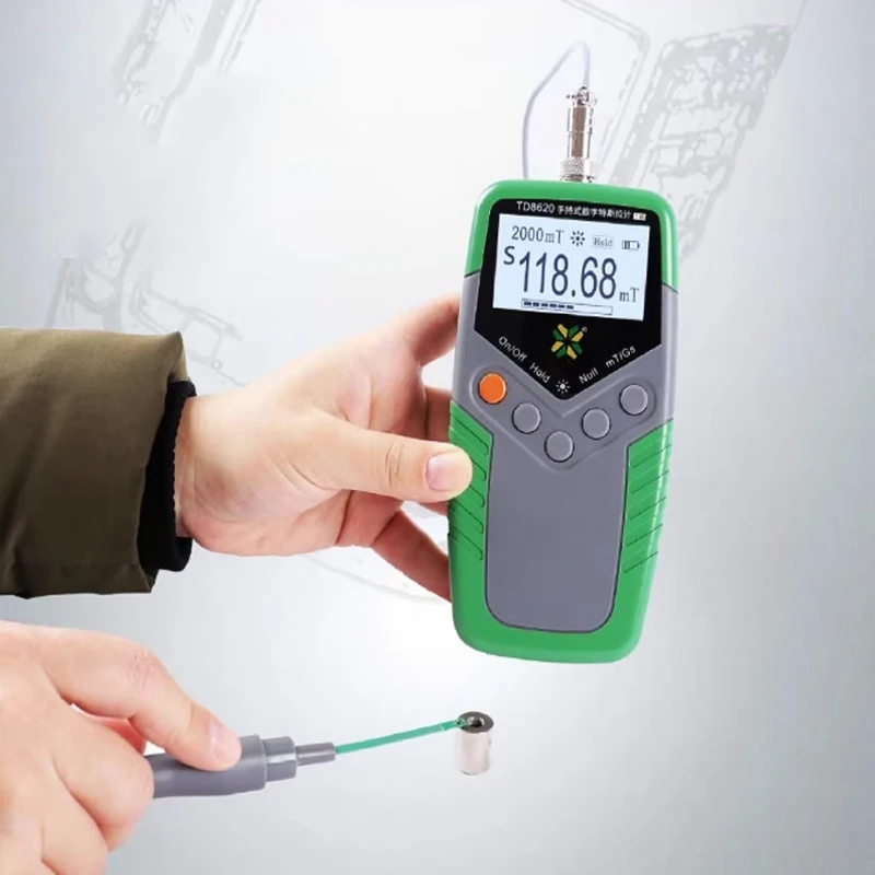 TD8620 Hand-held Digital Tesla Meter Permanent Magnet Gauss Handheld Magnetic Flux Surface Field Test Tools