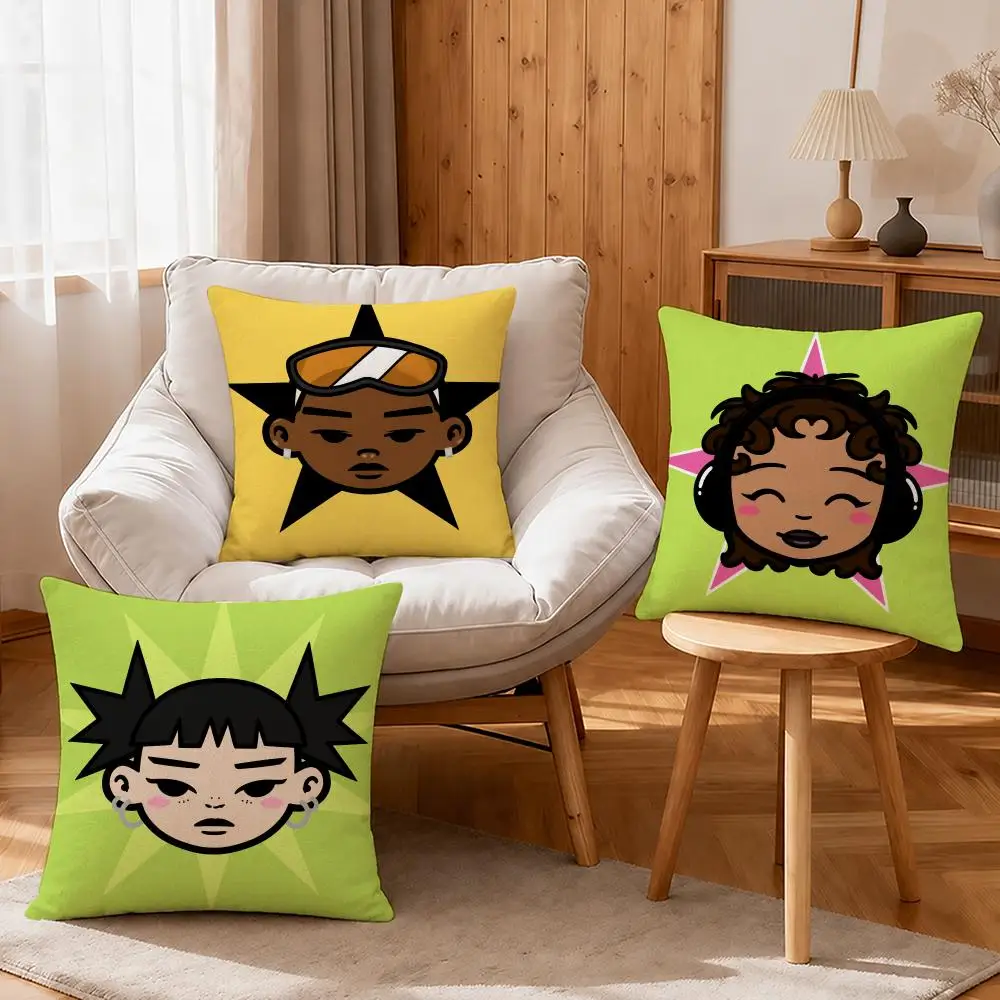 Art Art-Star Hair Cushion Cover Linen Anti-Mite Antibacterial Cushion Cover Invisible Zipper Sofa Decor