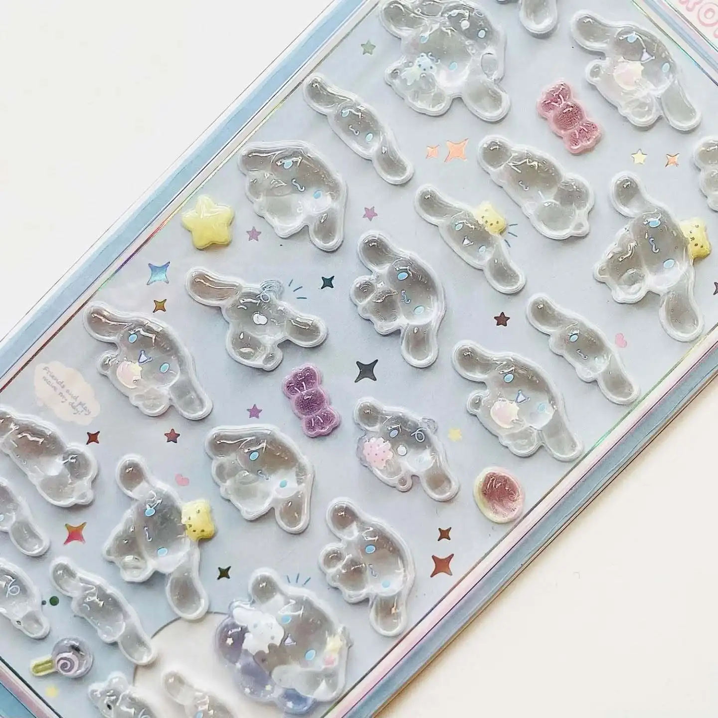 **Anime Hellokitty Hangyodon Cinnamoroll 3Dtransparente Gelee Aufkleber Kristall Dekorative Aufkleber Kinder Handyhüllen DIY Spielzeug