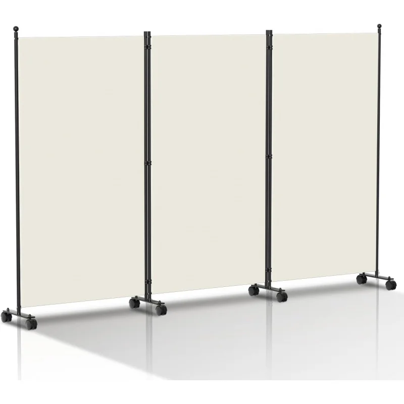 Divisor de ambientes, plegable, independiente, con ruedas, armario, protección de privacidad, habitaciones, 3 piezas, 263 x 181 cm