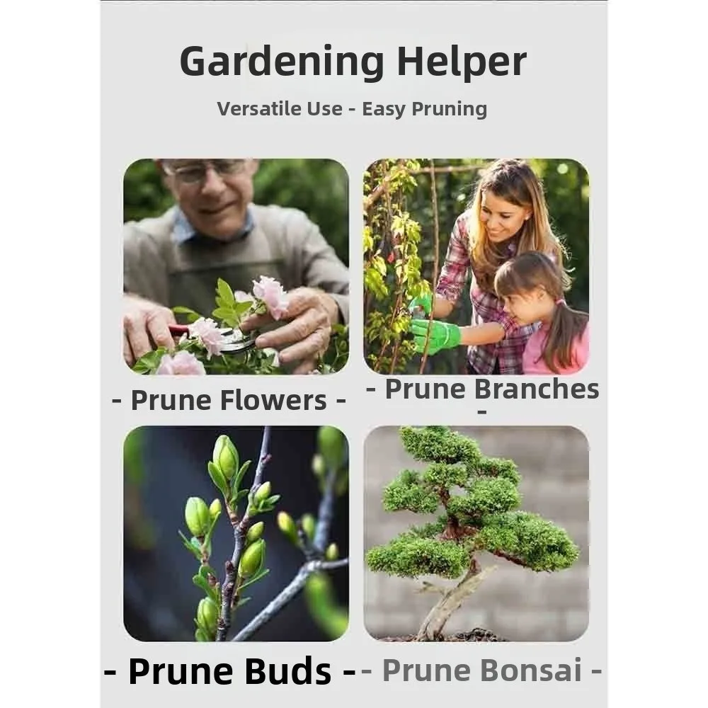 Hand Pruner Stainless Steel Bonsai Tools Multifunctional Portable Ball Joint Shears Anti-slip 21cm Leaf Bud Scissors Bonsai