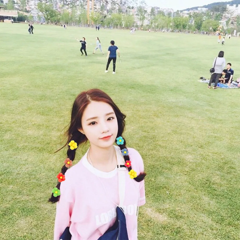 

12 шт., заколки с цветком, детские заколки для волос на день рождения, повседневные аксессуары для волос, головные уборы для девочек, заколки для волос, головной убор на день рождения