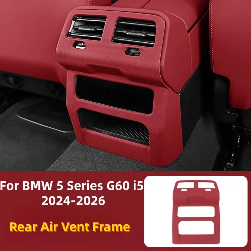For BMW 5 Series G60 i5 2024-2026 Rear Air Conditioner Air Outlet Protective Cover Vent Kick Proof Frame Trim Car Accessories view 6