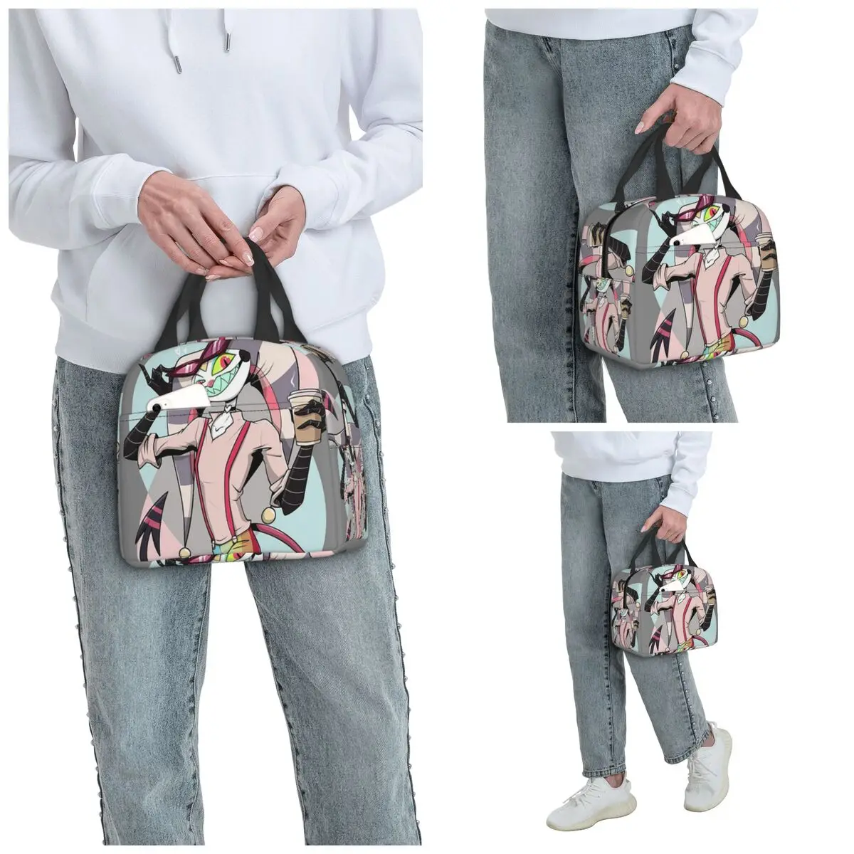 Fizzarolli Helluva Boss Insulated Lunch Bag for Women Office Cooler Thermal Food Box Tote Leakproof Lunch Boxes Container
